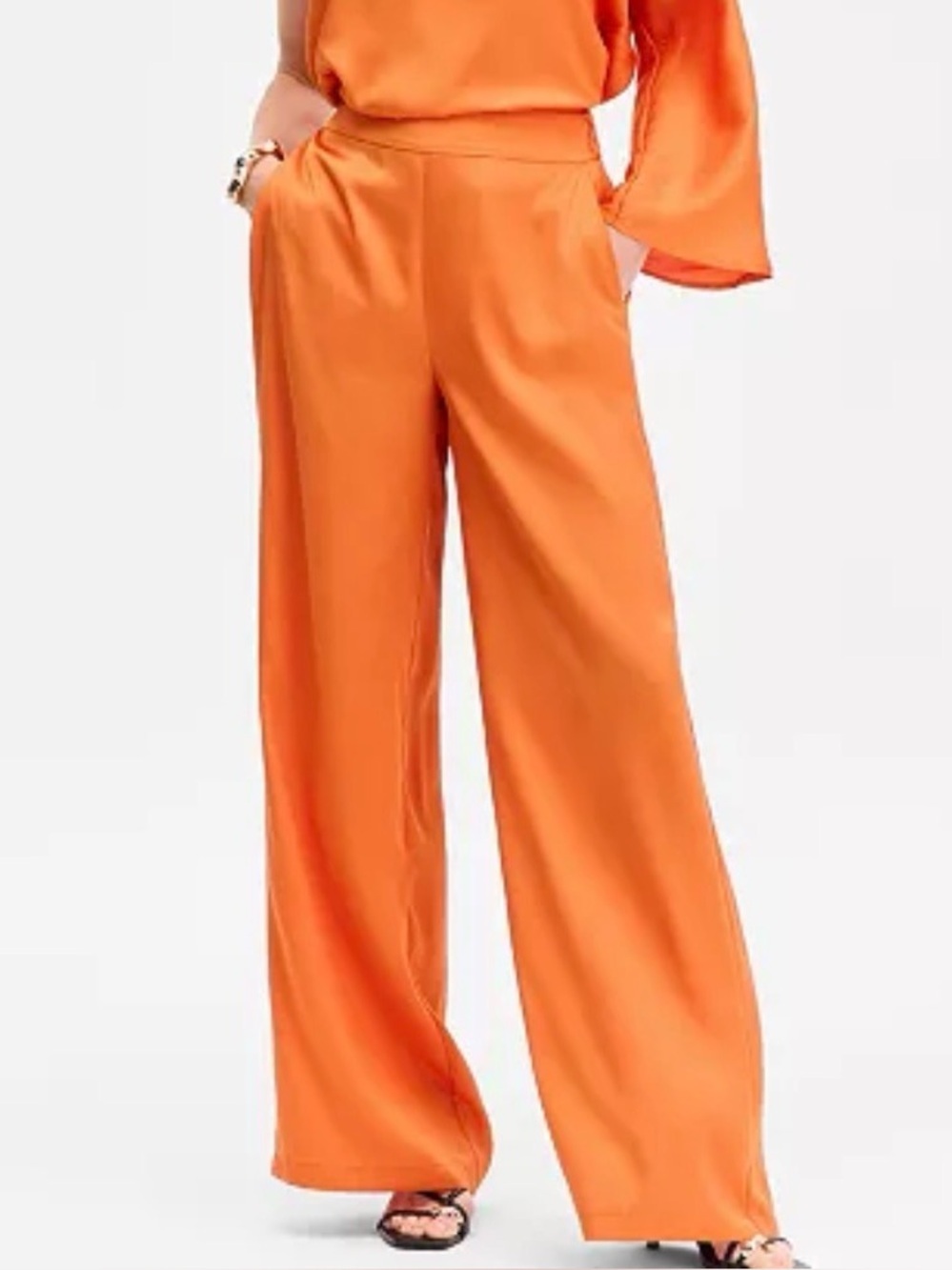 INC International Concepts Orange Wide Leg Pants XS NWOT Fall Vibes